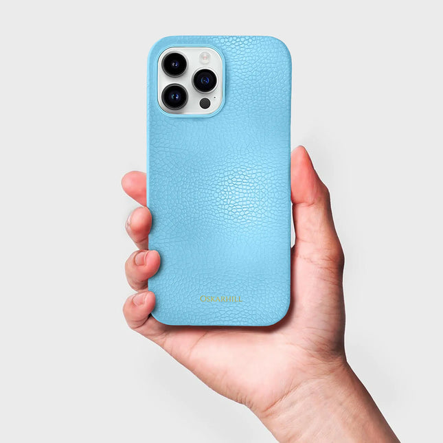 iPhone 13 Pro Max Case Classic Leather — Sky Blue