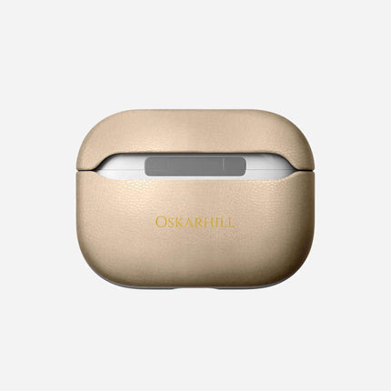 The AirPods Pro Cream Case Personalised Name Gold