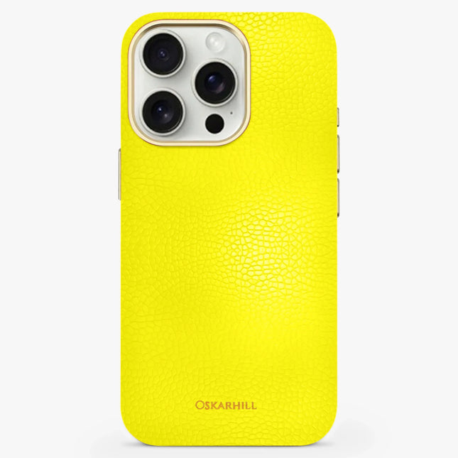 iPhone 13 Pro Max Case Elite Leather — Lemon Yellow