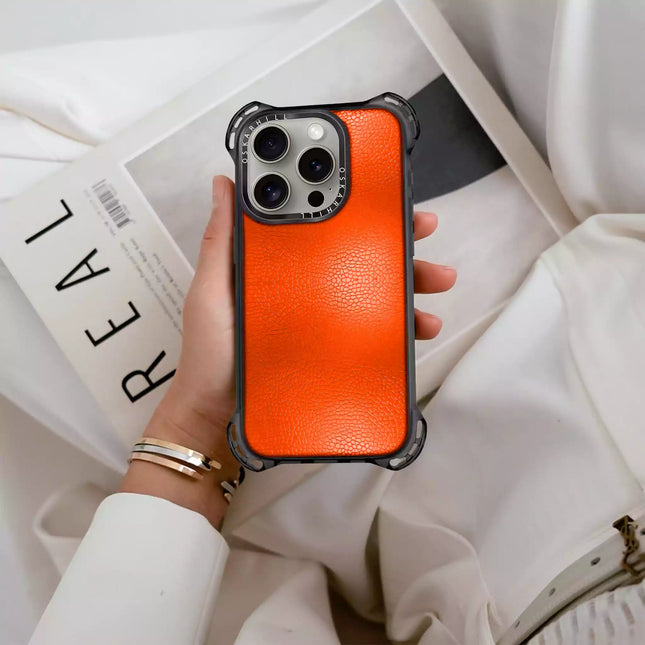 iPhone 16 Pro Max Case Bounce Leather — Reddish Orange