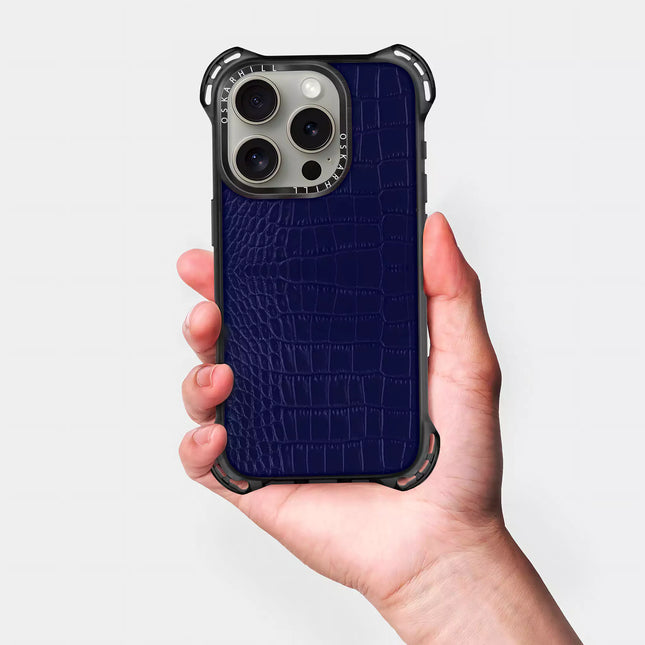 iPhone 15 Pro Case Alligator Bounce — Night Blue