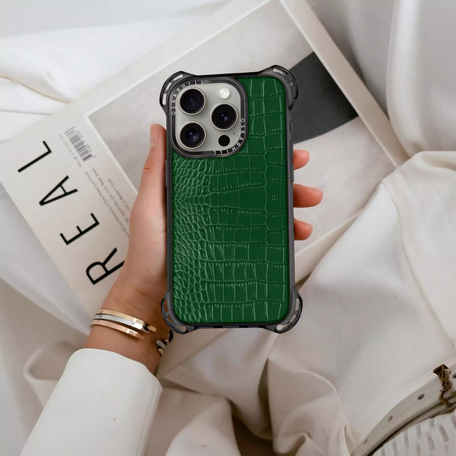 iPhone 16 Pro Case Alligator Bounce — Dark Green