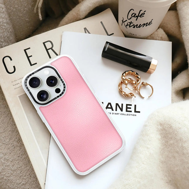 iPhone 15 Pro Case Classic Leather — Baby Pink