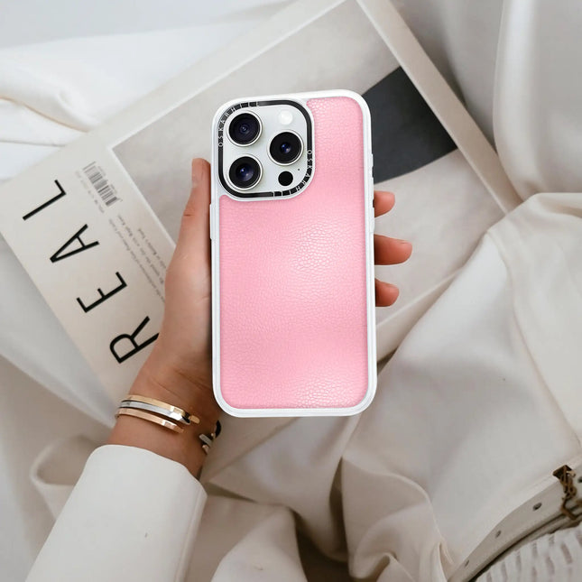 iPhone 15 Pro Max Case Classic Leather — Baby Pink