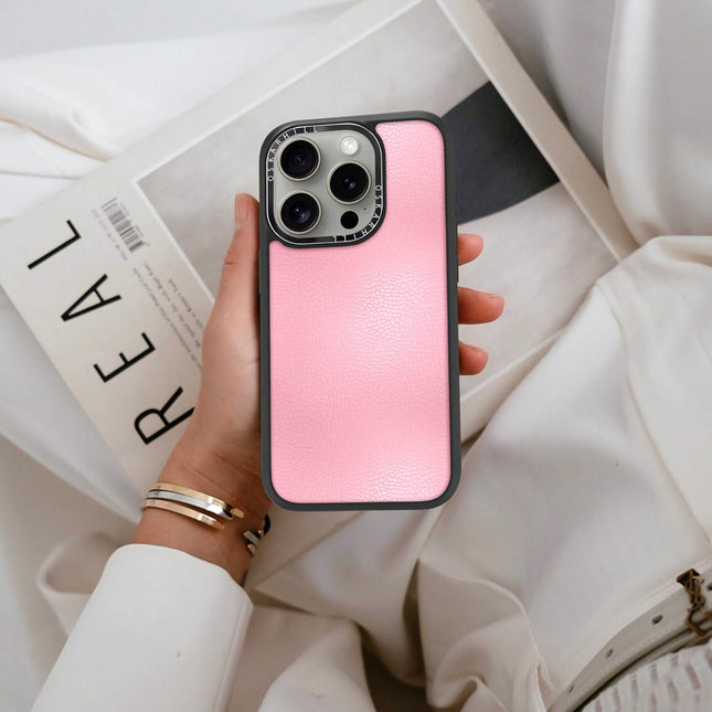 iPhone 16 Pro Case Elite Leather — Baby Pink