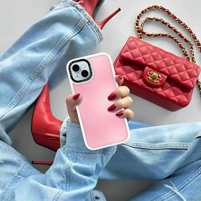 iPhone 14 Case Classic Leather — Baby Pink