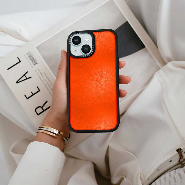 iPhone 13 Mini Case Elite Leather — Reddish Orange