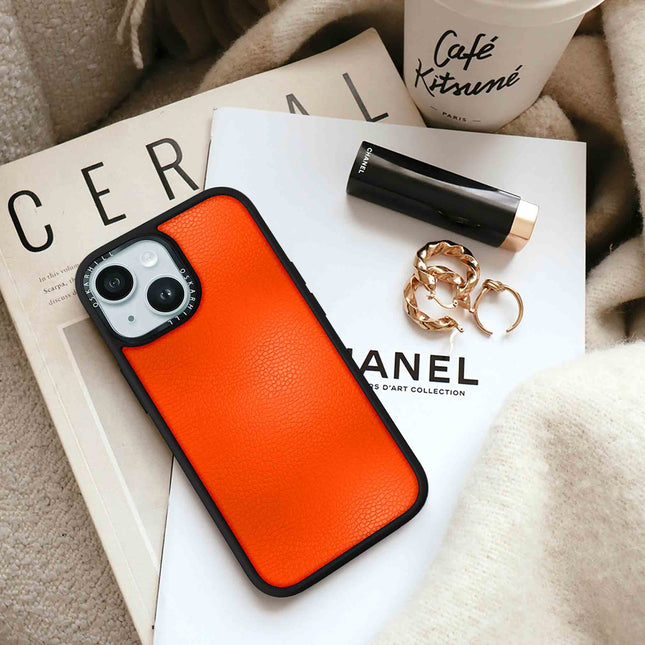 iPhone 13 Case Elite Leather — Reddish Orange