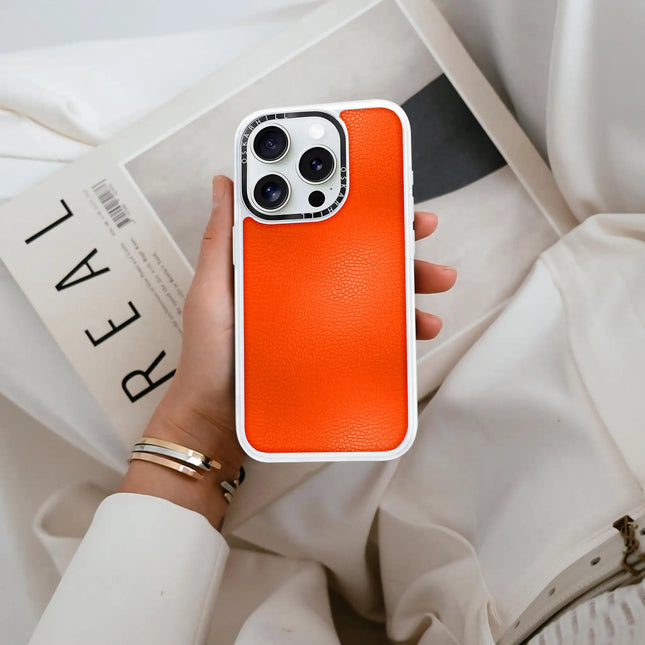 iPhone 16 Pro Case Classic Leather — Reddish Orange