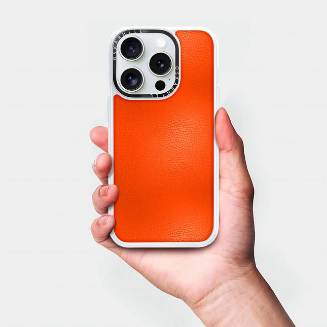 iPhone 16 Pro Case Classic Leather — Reddish Orange