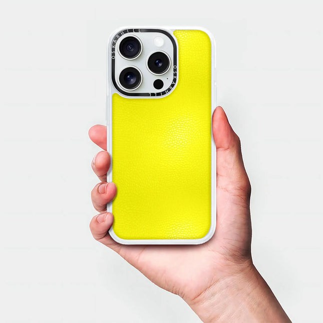 iPhone 16 Pro Case Classic Leather — Lemon Yellow