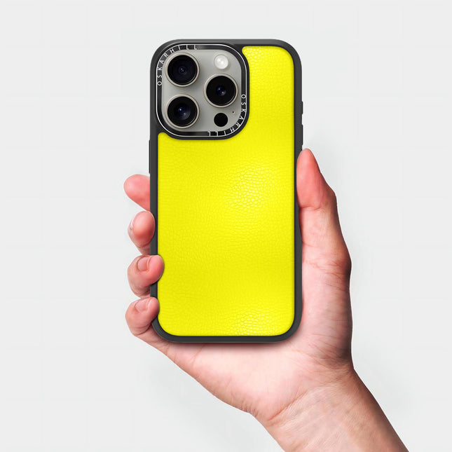 iPhone 14 Pro Case Elite Leather — Lemon Yellow