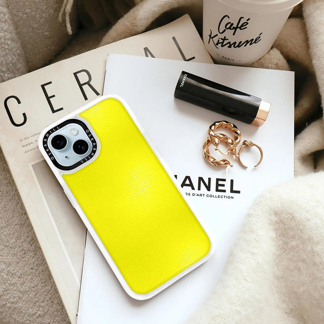 iPhone 13 Mini Case Classic Leather — Lemon Yellow