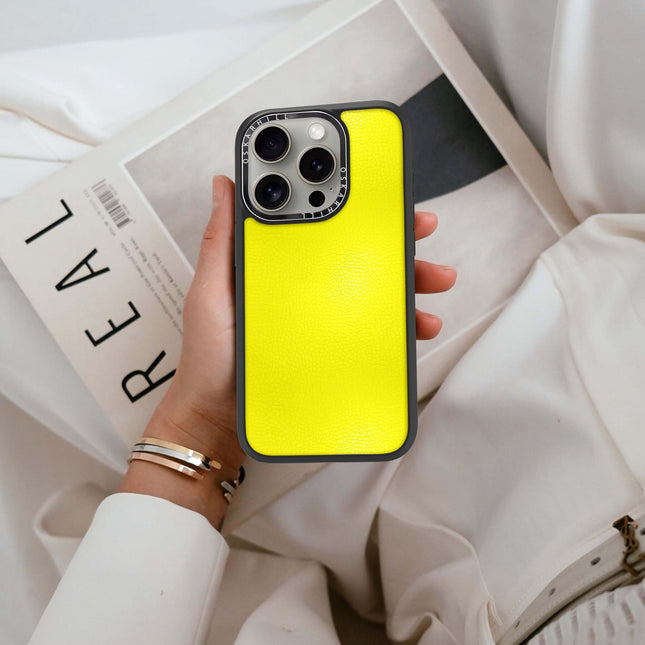 iPhone 16 Pro Max Case Elite Leather — Lemon Yellow