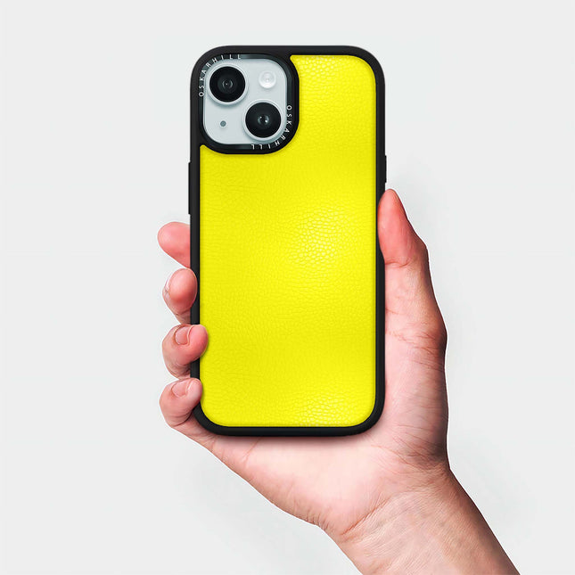 iPhone 15 Plus Case Elite Leather — Lemon Yellow