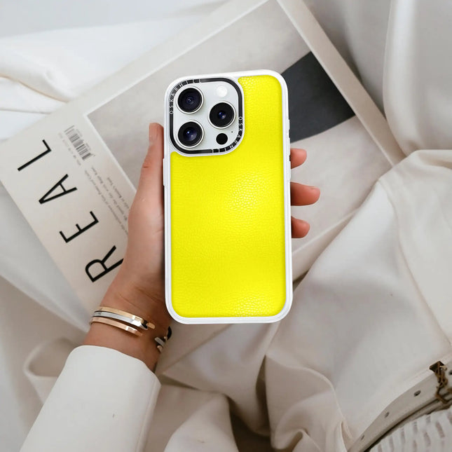 iPhone 14 Pro Case Classic Leather — Lemon Yellow