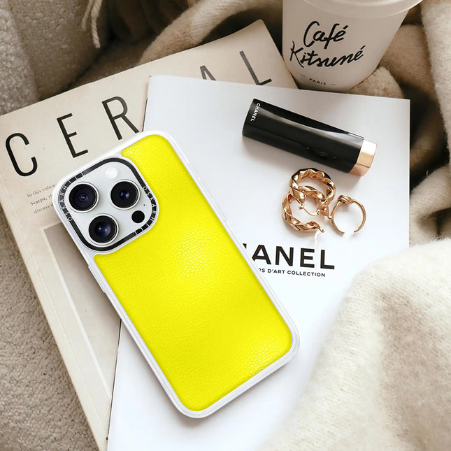 iPhone 13 Pro Case Classic Leather — Lemon Yellow