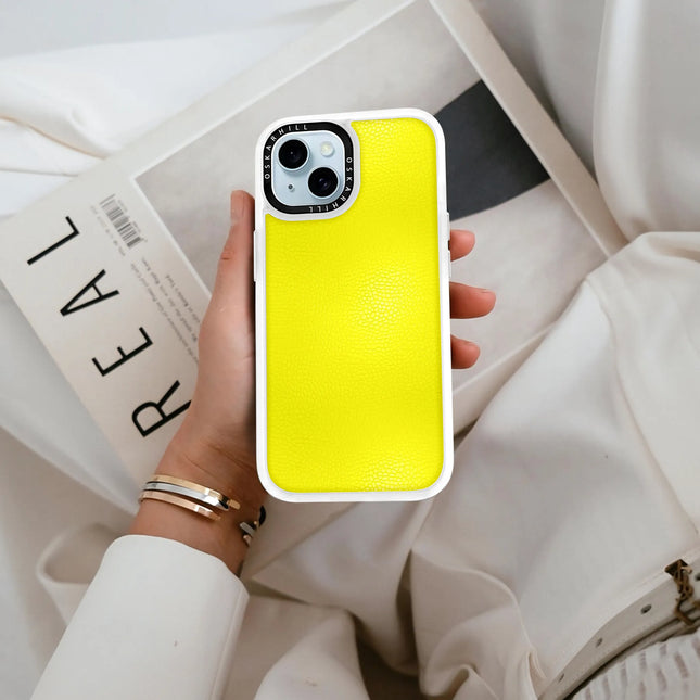 iPhone 14 Plus Case Classic Leather — Lemon Yellow