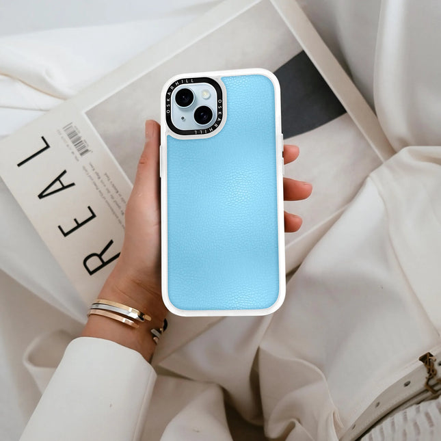 iPhone 15 Case Classic Leather — Sky Blue