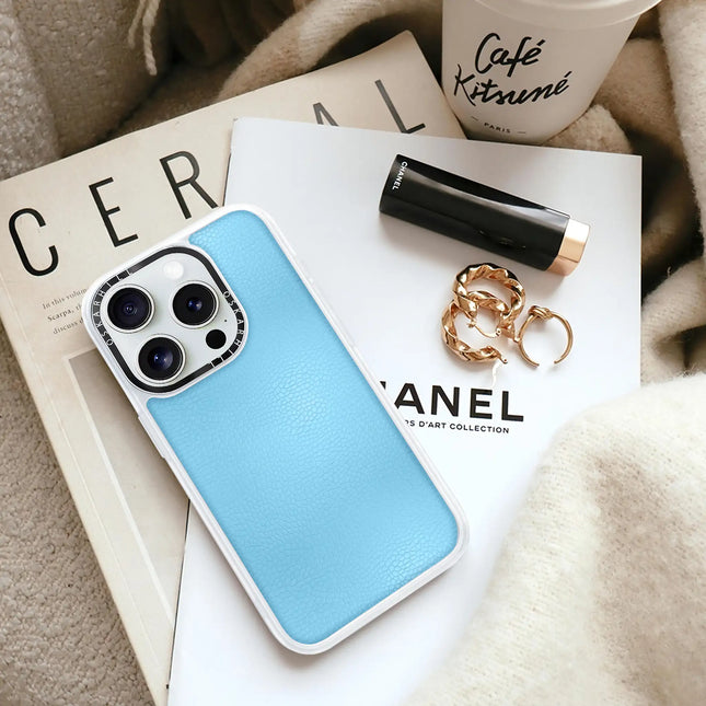 iPhone 14 Pro Case Classic Leather — Sky Blue