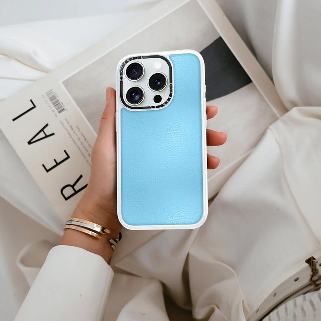 iPhone 16 Pro Case Classic Leather — Sky Blue