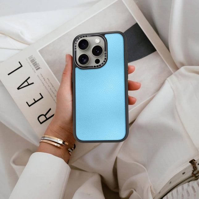 iPhone 15 Pro Max Case Elite Leather — Sky Blue