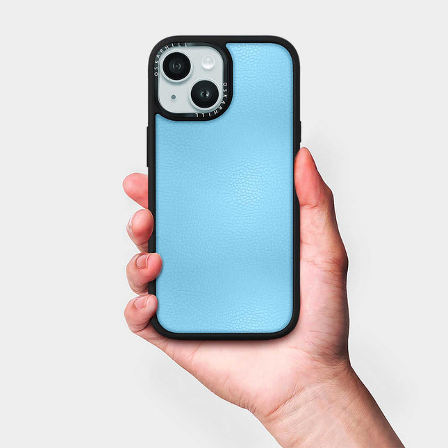 iPhone 15 Plus Case Elite Leather — Sky Blue