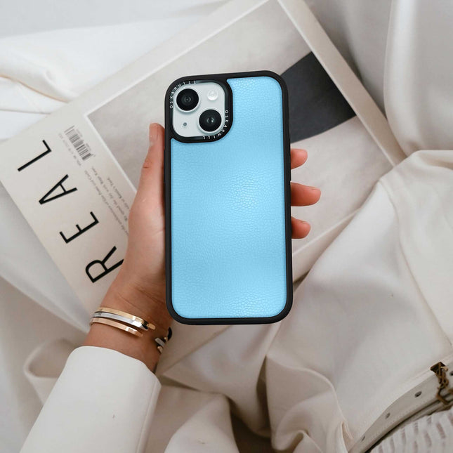 iPhone 15 Case Elite Leather — Sky Blue