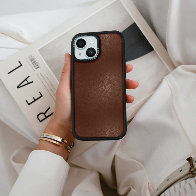 iPhone 15 Case Elite Leather — Seal Brown