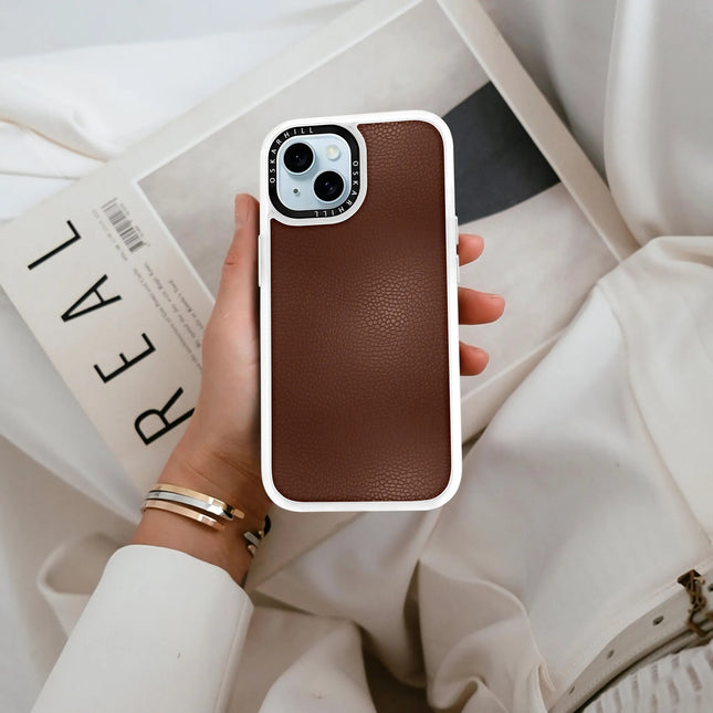 iPhone 14 Case Classic Leather — Crater Brown