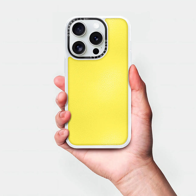 iPhone 14 Pro Max Case Classic Leather — Lemon Yellow