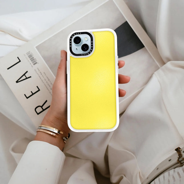 iPhone 14 Plus Case Classic Leather — Corn Yellow