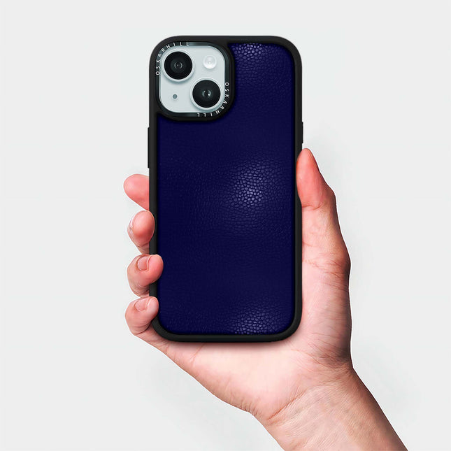 iPhone 15 Plus Case Elite Leather — Night Blue