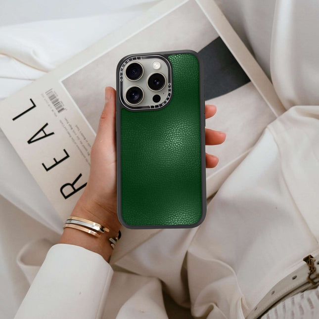 iPhone 16 Pro Max Case Elite Leather — Dark Green