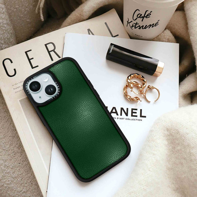 iPhone 14 Plus Case Elite Leather — Dark Green