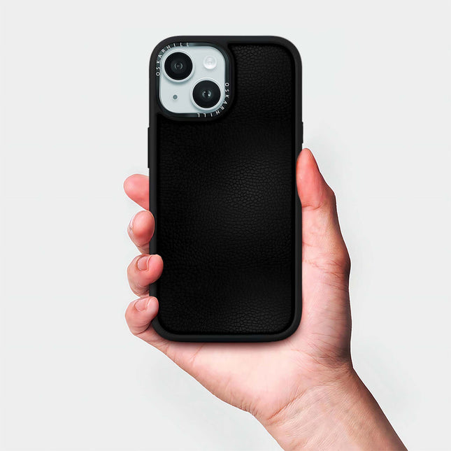 iPhone 15 Plus Case Elite Leather — Smoky Black