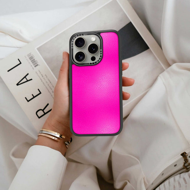 iPhone 13 Pro Case Elite Leather — Shocking Pink