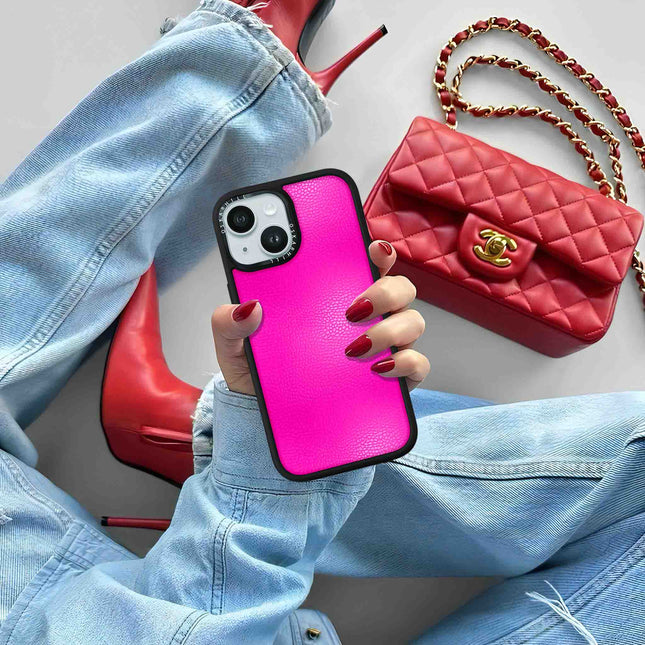 iPhone 13 Mini Case Elite Leather — Shocking Pink