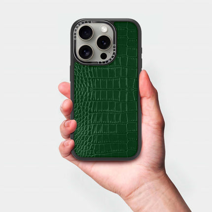 iPhone 14 Pro Case Elite Alligator — Dark Green