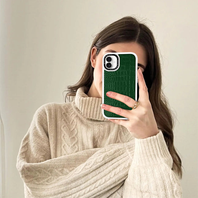 iPhone 16 Case Classic Alligator — Dark Green