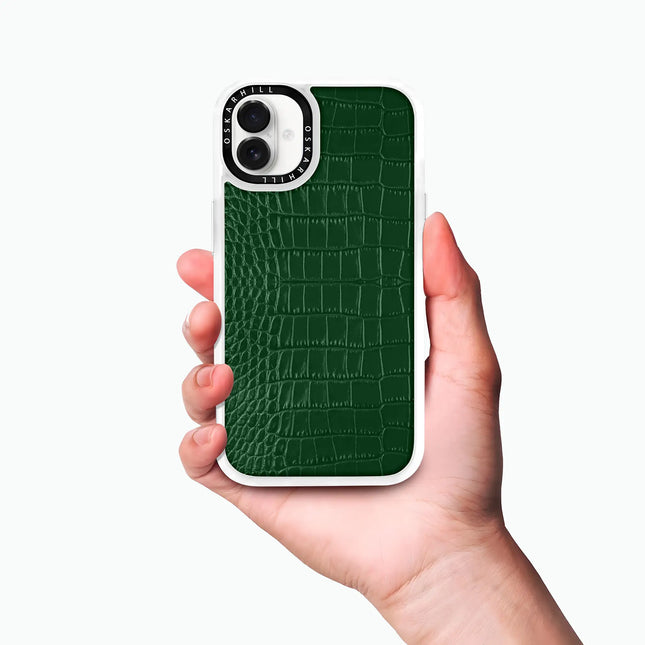 iPhone 16 Case Classic Alligator — Dark Green