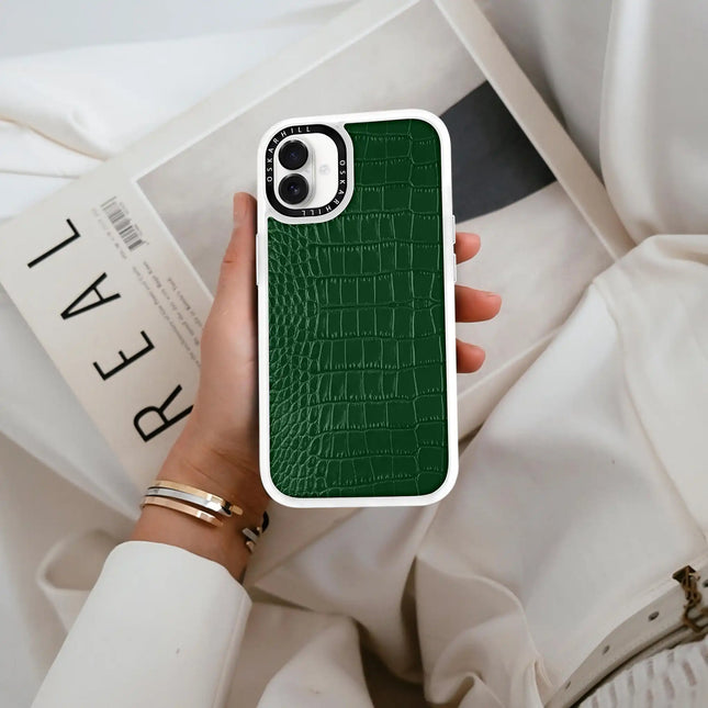 iPhone 16 Plus Case Classic Alligator — Dark Green