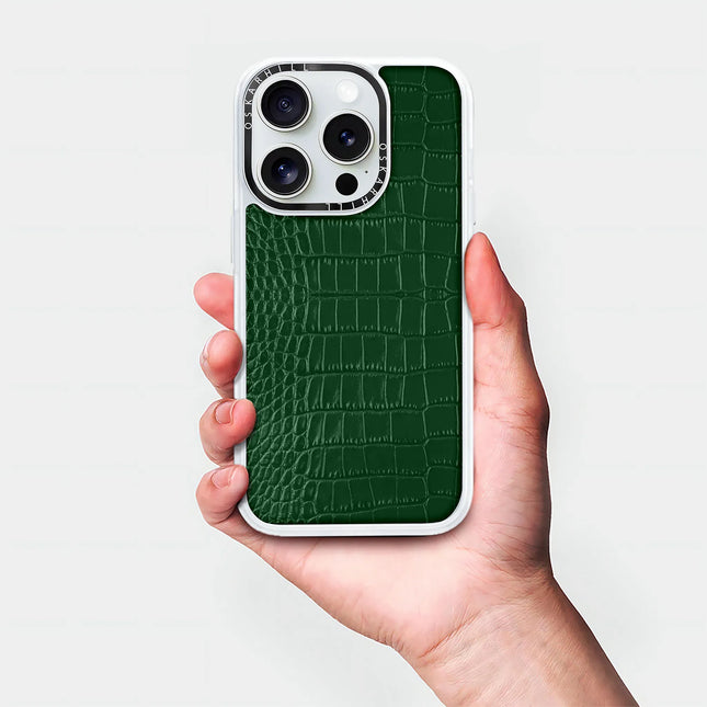 iPhone 15 Pro Case Classic Alligator — Dark Green