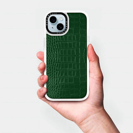 iPhone 15 Plus Case Classic Alligator — Dark Green