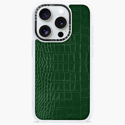 iPhone 13 Pro Max Case Classic Alligator — Phthalo Green