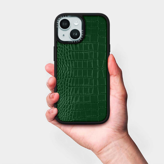 iPhone 14 Case Elite Alligator — Dark Green