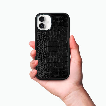 iPhone 16 Plus Case Elite Alligator — Smoky Black