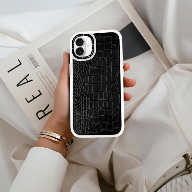 iPhone 16 Plus Case Classic Alligator — Smoky Black