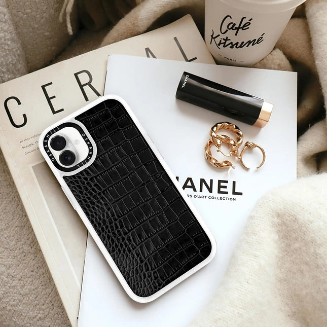 iPhone 16 Case Classic Alligator — Smoky Black