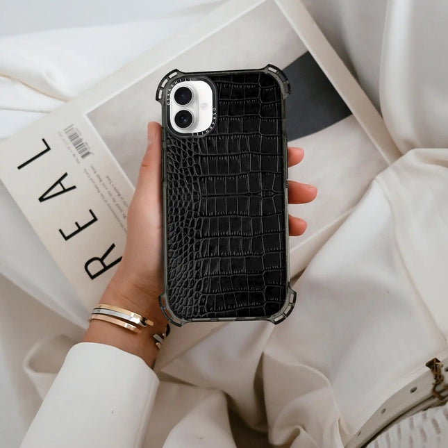 iPhone 16 Plus Case Alligator Bounce — Smoky Black